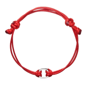 Kabbalah náramok strieborný štvorček 13003.3 červený