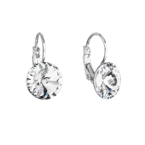 Náušnice bižutérie s Preciosa kryštály biele okrúhle 51002.1