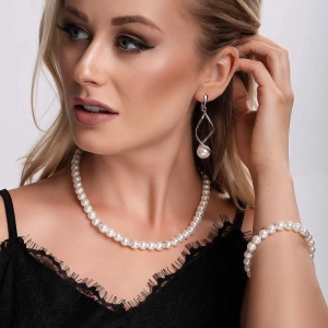 Perlový náhrdelník biely 32012.1