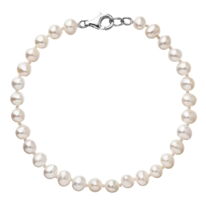 Perlový náramok z pravých riečnych perál biely 23012.1
