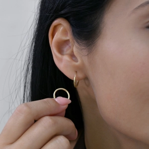 Pozlátené strieborné náušnice kruhy 61001