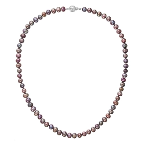 Perlový náhrdelník z riečnych perál so zapínaním z bieleho 14 karátového zlata 822001.3/9266B dk.peacock