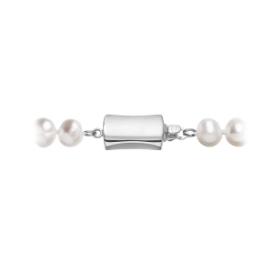 Perlový náramok z riečnych perál so zapínaním z bieleho 14 karátového zlata 823001.1/9267B biely