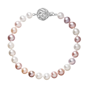Perlový náramok z riečnych perál so zapínaním z bieleho 14 karátového zlata 823004.3/9264B multi