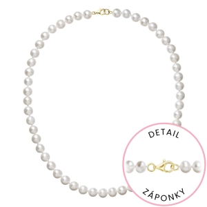 Perlový náhrdelník z riečnych perál so zapínaním zo 14 karátového zlata 922003.1/9260 biely