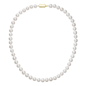 Perlový náhrdelník z riečnych perál so zapínaním zo 14 karátového zlata 922003.1/9267A biely
