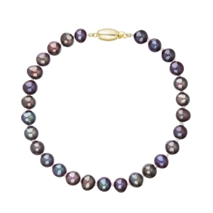 Perlový náramok z riečnych perál so zapínaním zo 14 karátového zlata 923001.3/9271A dk.peacock