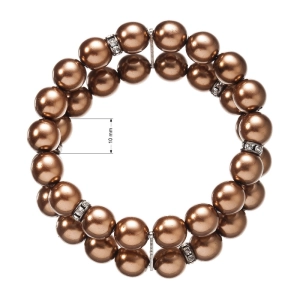 Perlový náramok dvojradový tmavo bronzový 33065.3 bronze