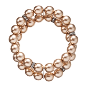 Perlový náramok dvojradový svetlo bronzový 33065.3 lt.bronze