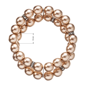 Perlový náramok dvojradový svetlo bronzový 33065.3 lt.bronze