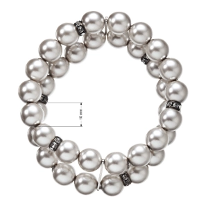 Perlový náramok dvojradový svetlo šedý 33065.3 lt.grey