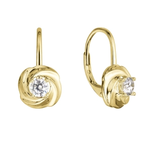 Pozlátené strieborné náušnice so zirkónom 11507.1 crystal