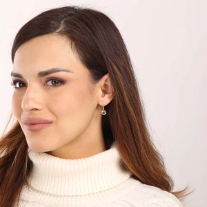 Pozlátené strieborné náušnice s modrým zirkónom 11510.3 blue