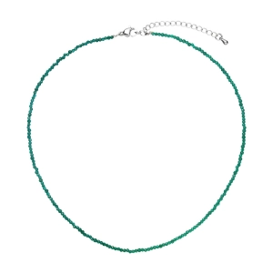 Náhrdelník so zelenými syntetickými kameňmi 42012.3 oceľ