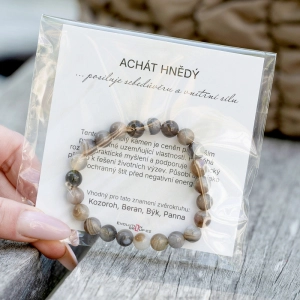 Náramok s minerálnymi kameňmi achát hnedý 43056.3