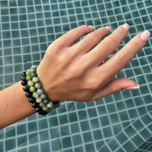 Náramok s minerálnymi kameňmi achát machový 43056.3