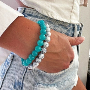 Náramok s minerálnymi kameňmi howlit 43056.3