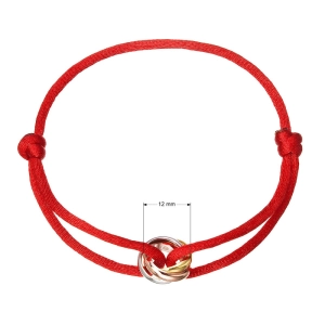 Kabbalah náramok s trojfarebnými krúžkami 13092.3 red