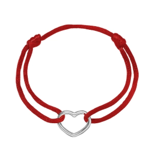 Kabbalah náramok so strieborným srdcom 13093.3 red