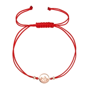 Kabbalah pozlátený rose gold náramok hory 13090.1 červený