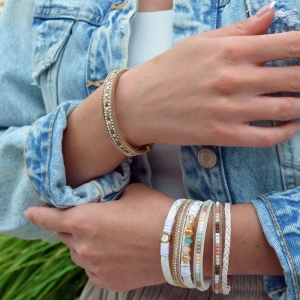 Náramok béžový textilný 53009.3 beige