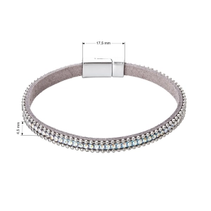 Náramok biely textilný s kryštálmi 53007.1 crystal