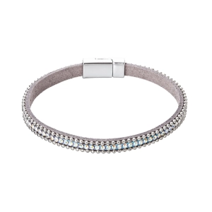 Náramok biely textilný s kryštálmi 53007.1 crystal