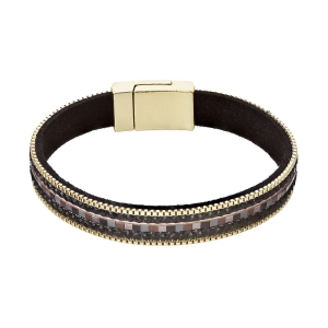 Náramok čierny textilný 53008.3 black