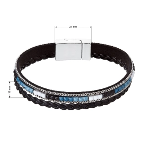 Náramok čierny textilný 53009.3 black