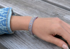 Náramok mix farieb textilný 53008.3 purple