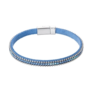 Náramok modrý textilný s kryštálmi 53007.3 lt.sapphire