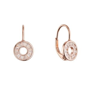 Pozlátené strieborné náušnice krúžok ananás 11719.1 rose gold