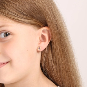 Pozlátené strieborné náušnice kvietky s fialovým zirkónom 11702.3 ametyst