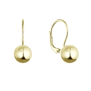 Pozlátené strieborné náušnice lesklá gulička 61136