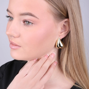 Pozlátené strieborné náušnice veľké slzy 61123