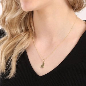 Pozlátený strieborný prívesok mačka 64096