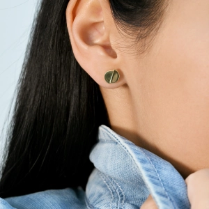 Pozlátené náušnice rozpolené kolieska 61145