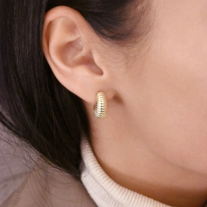 Pozlátené náušnice polkruhy 61161