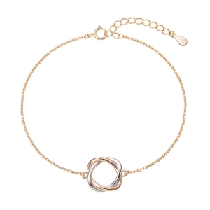 Pozlátený náramok dvojfarebný krúžok 63023