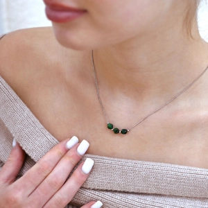 Náhrdelník zelené tigrie oko 42036.3 oceľ