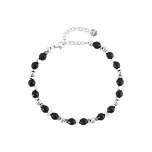 Oceľový náramok s achátom 43082.3 čierny