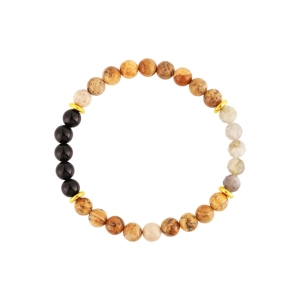 Oceľový náramok s minerálnymi kameňmi achát, jaspis 43080.3