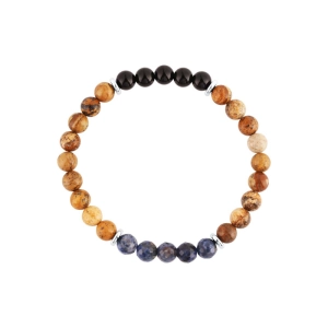 Oceľový náramok s minerálnymi kameňmi achát, jaspis 43080.3