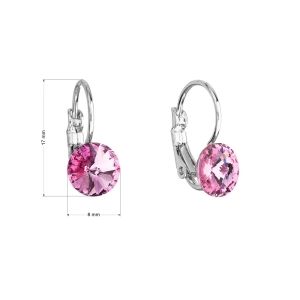 Náušnice bižutérie so Swarovski kryštálmi ružové okrúhle 51031.3 rose