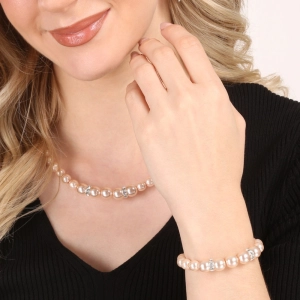 Perlový náramok ružový 33091.3