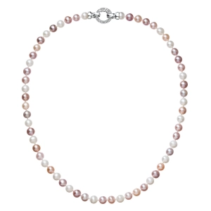 Perlový náhrdelník z pravých riečnych perál mix farieb 22004.3