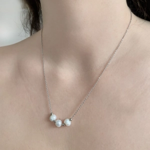 Perlový náhrdelník z pravých riečnych perál biely 22017.1