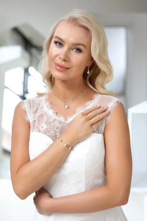 Perlový náramok z pravých riečnych perál biely 23008.1