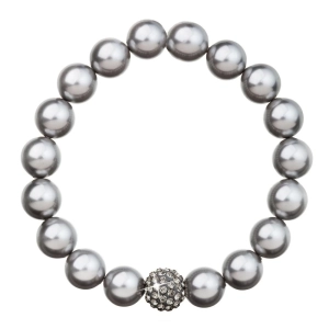 Perlový náramok šedý s kryštálmi Swarovski 33074.3