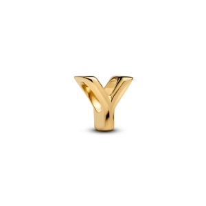 Pandora prívesok písmeno Y pozlátené 14K zlatom